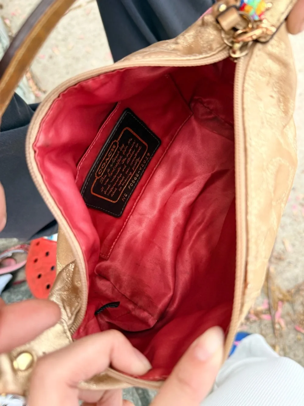 Coach Signature Mini Bag in Gold metallic with Gold Hardware - Picture 6 of 9